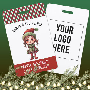 Santa's Workshop Christmas Party Name Tag ID Badge
