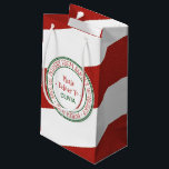 Santa's Workshop Christmas Small Gift Bag<br><div class="desc">This Santa's workshop christmas small gift bag is perfect for a kids holiday gift. The design features an official north pole seal with the words "special delivery from santa's workshop - north pole" in a festive red font. Personalise the gift bag with your child's name.</div>
