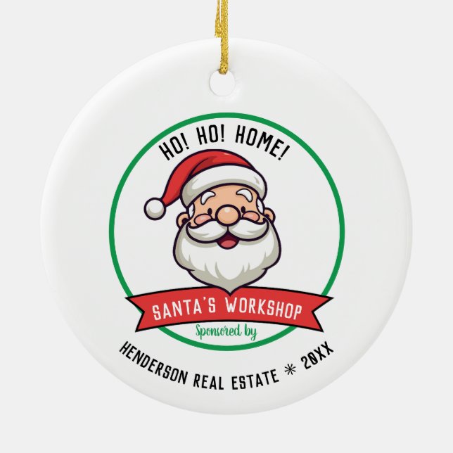 Santa's Workshop Company Christmas  Ceramic Ornament (Back)