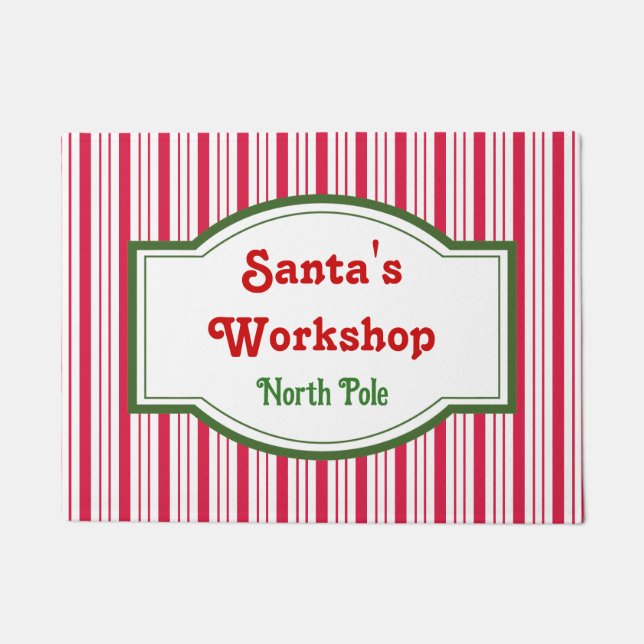 Santa's Workshop Doormat Rug (Front)