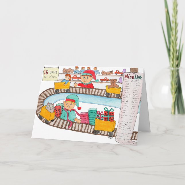 Santa's Workshop Holiday Card (Front)