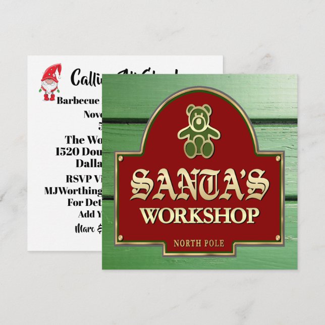 Santa's Workshop Invitation (Front/Back)