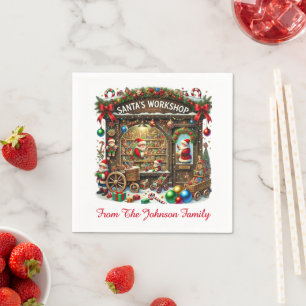 Santa's Workshop Napkin