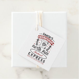Santa's workshop North Pole add name Favour Tags