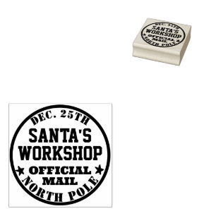 Santa's Workshop Official Mail Delivery Rubber Stamp