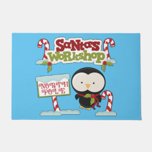 Santa's Workshop Penguin Doormat