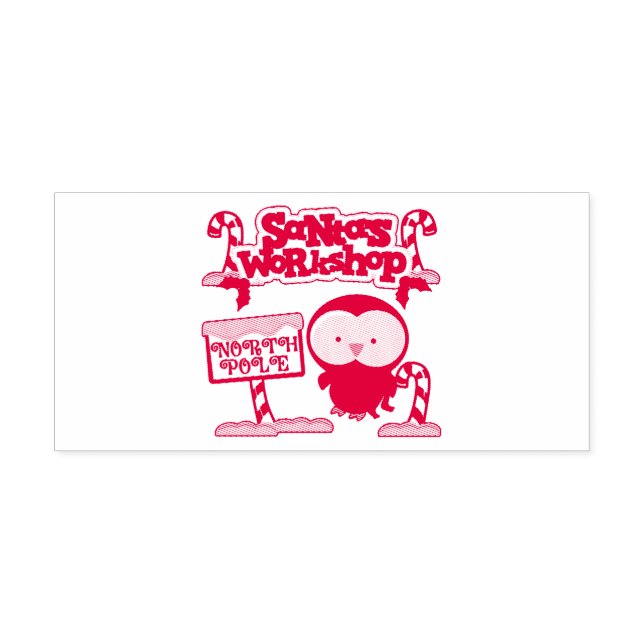 Santa's Workshop Penguin Self-inking Stamp (Design)