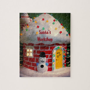 Santa's Workshop Photo Puzzle with Gift Box