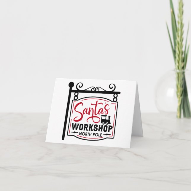 Santa's Workshop Sign Card (Front)