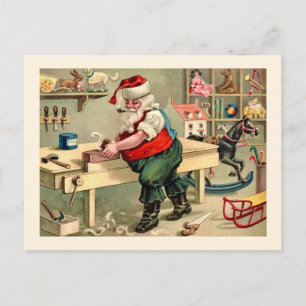 Santa's Workshop Vintage Card