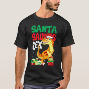 Santasaurus Rex Christmas Rex Dinosaur Santa Kids T-Shirt