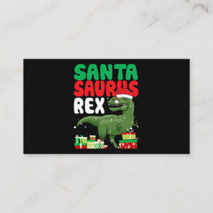 Santasaurus Rex Funny Christmas TRex Dinosaur Sant Business Card
