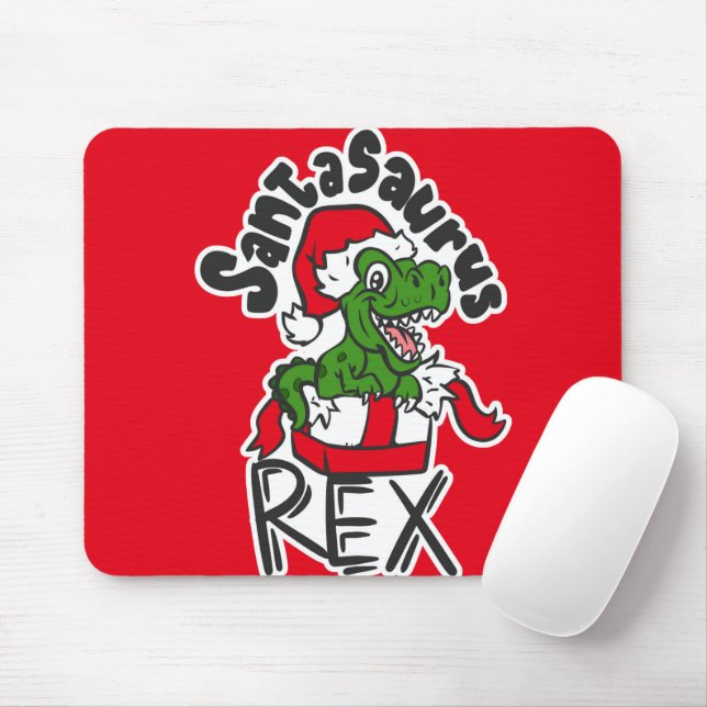 Santasaurus Rex Mouse Pad (With Mouse)