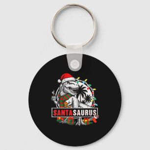 Santasaurus T Rex Dinosaur Funny Santa Saurus Funn Key Ring