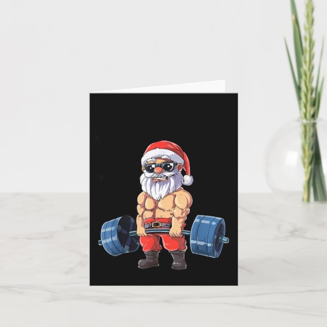 Santashred Funny Santa Meme Xmas Gym Bodybuilding  Card (Front)