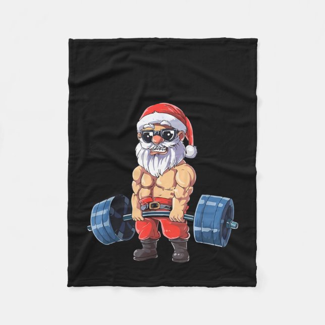 Santashred Funny Santa Meme Xmas Gym Bodybuilding  Fleece Blanket (Front)