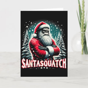 Santasquatch Funny Bigfoot Santa Christmas Art Card