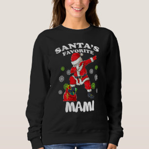 Santau2019s Favourite Mami Dabbing Santa Christmas Sweatshirt