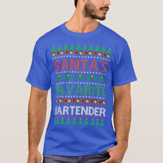 Santax27s Favorite Bartender Christmas T-Shirt