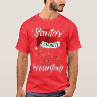 Santax27s Favourite Accountant Santa Hat Christmas T-Shirt