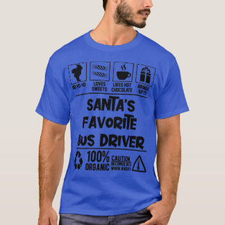 Santax27s Favourite Bus Driver Christmas T-Shirt