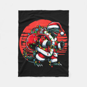 Santazilla Christmas Shirt Japanese Monster Kaiju  Fleece Blanket