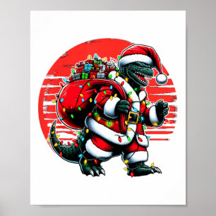 Santazilla Christmas Shirt Japanese Monster Kaiju Poster