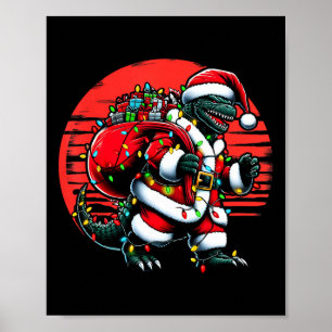Santazilla Christmas Shirt Japanese Monster Kaiju  Poster
