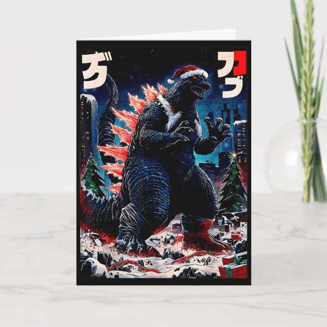 Santazilla Japanese Monster Kaiju Dinosaur Christm Card (Front)