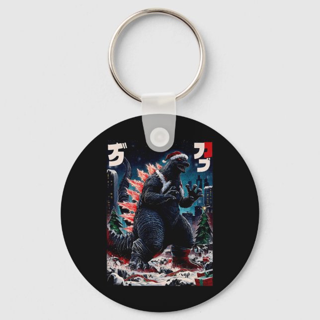 Santazilla Japanese Monster Kaiju Dinosaur Christm Key Ring (Front)
