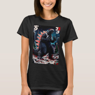 Santazilla Japanese Monster Kaiju Dinosaur Christm T-Shirt