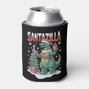 Santazilla Japanese Monster Kaiju Xmas Dinosaur Can Cooler