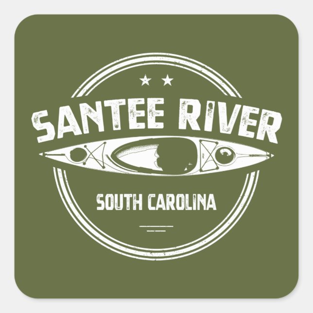 Santee River South Carolina Kayaking Square Sticker (Front)