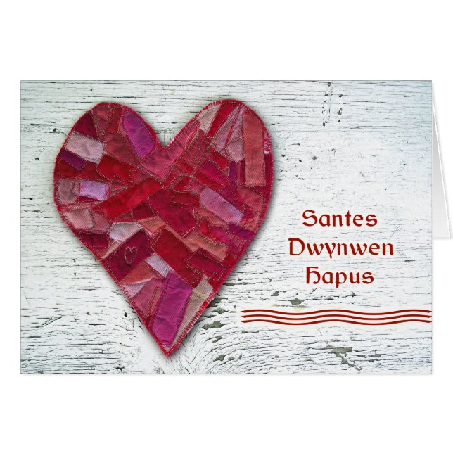 Santes Dwynwen Hapus, Saint Dwynwen's Day Heart (Front Horizontal)