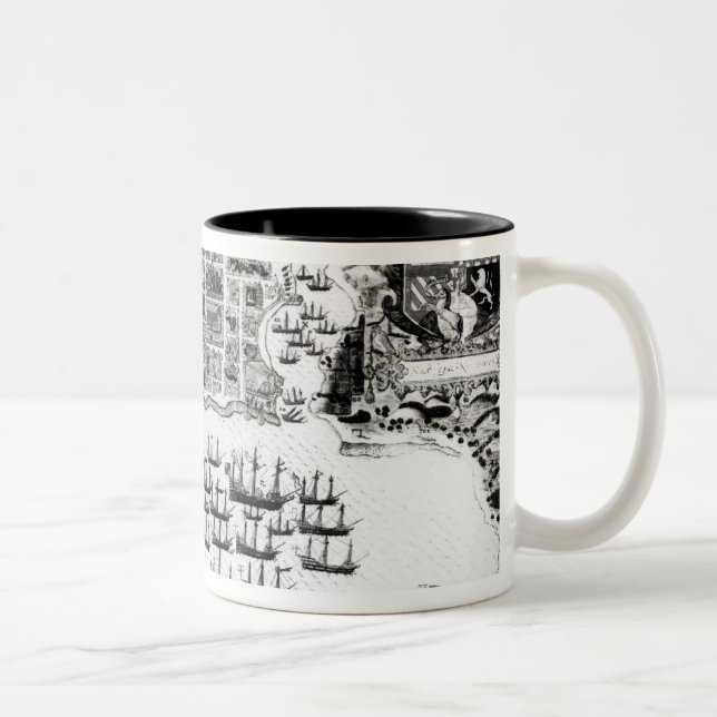 Santiago, Cape Verde, 1589 Two-Tone Coffee Mug (Right)