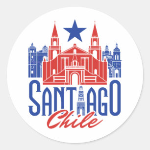 Santiago Chile Chilean Souvenir Travel Vacation Classic Round Sticker