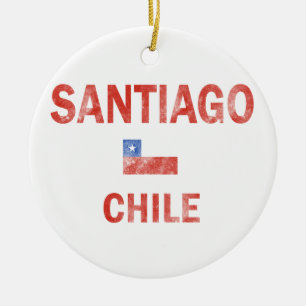 Santiago Chile designs Ceramic Ornament