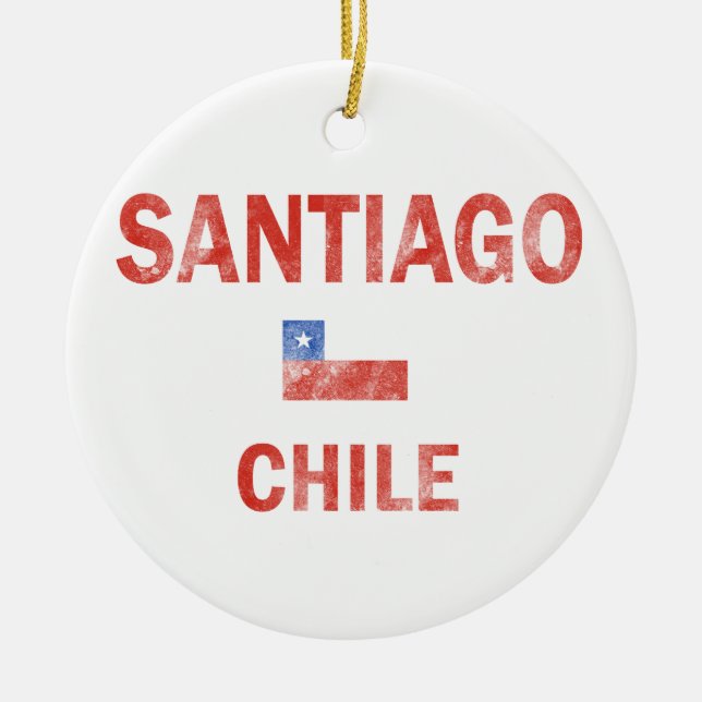 Santiago Chile designs Ceramic Ornament (Front)