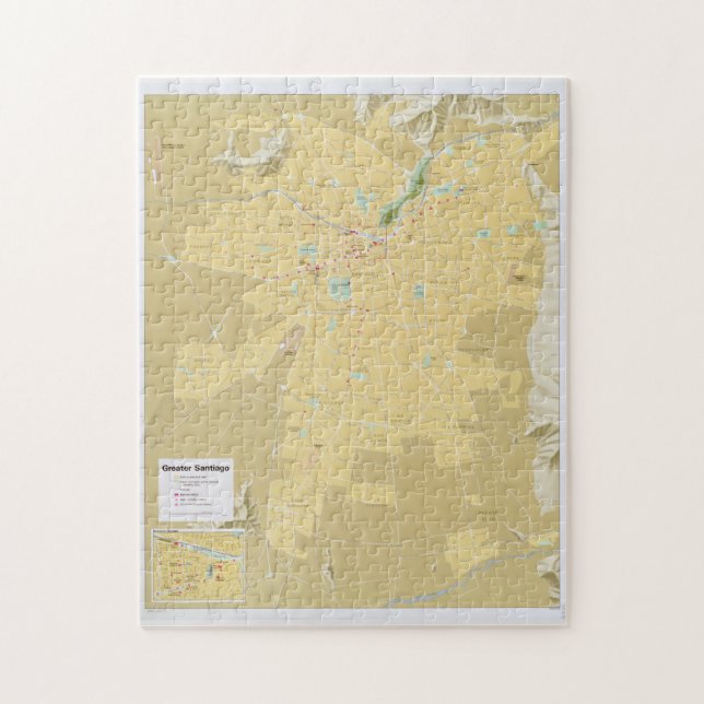 Santiago Chile Map (1987) Jigsaw Puzzle (Vertical)