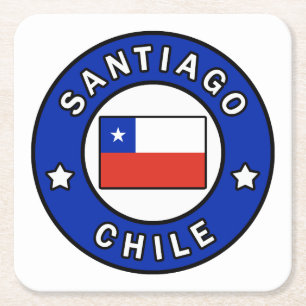 Santiago Chile Square Paper Coaster