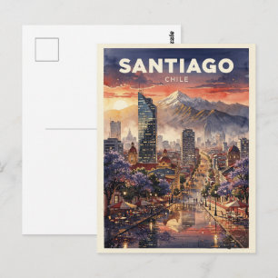 Santiago Chile Vintage Travel Postcard