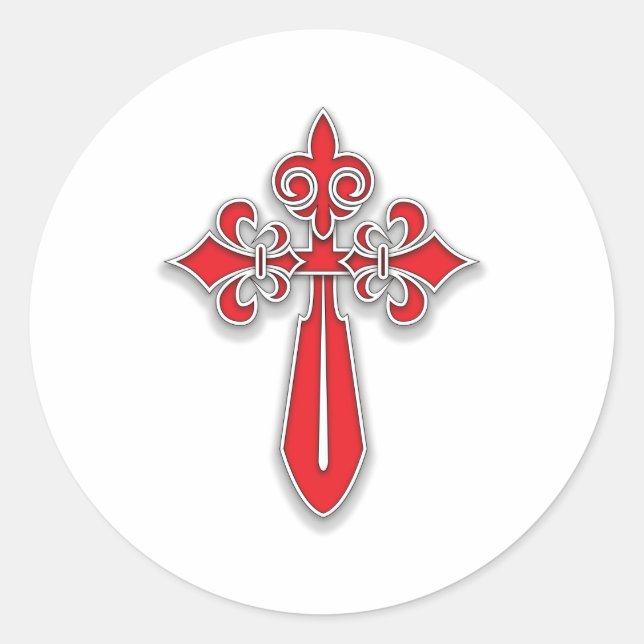 Santiago Cross Classic Round Sticker (Front)