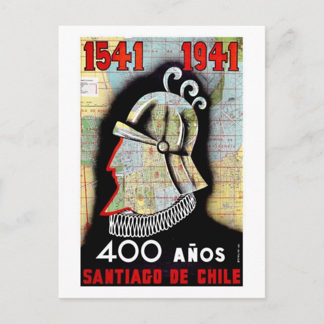 Santiago De Chile Postcard (Front)