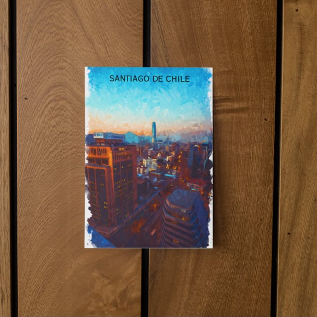 Santiago de Chile Skyline View Postcard (chile santiago city view postcard)