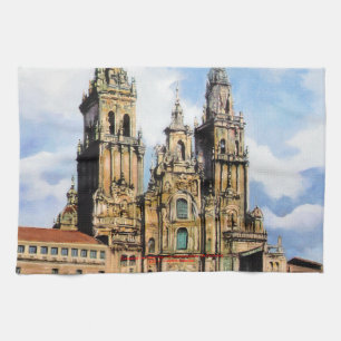Santiago de Compostela Cathedral (A Coruña) Tea Towel