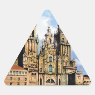 Santiago de Compostela Cathedral (A Coruña) Triangle Sticker