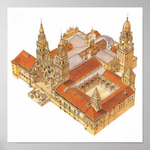 Santiago de Compostela Cathedral. Spain Poster