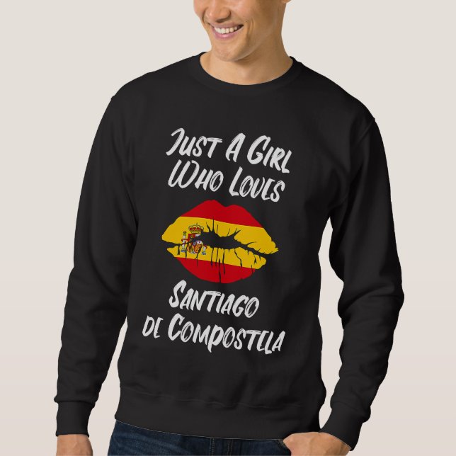 Santiago de Compostela Lips and Mouth Love Spanish Sweatshirt (Front)