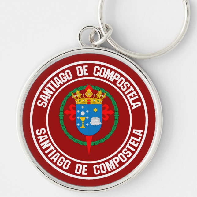 Santiago de Compostela Round Emblem Key Ring (Front)