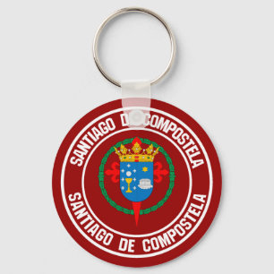 Santiago de Compostela Round Emblem Key Ring